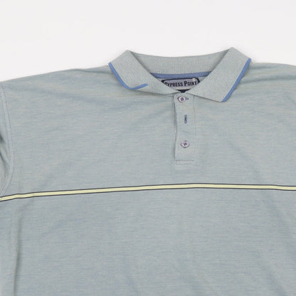 Cypress Point Mens Blue Polyester Polo Size XL Collared Button