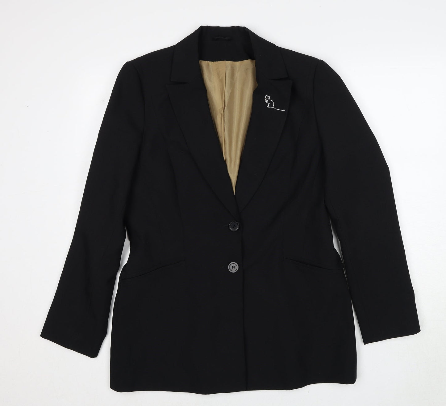Dorothy Perkins Womens Black Polyester Jacket Suit Jacket Size 14