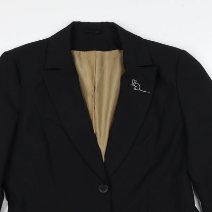 Dorothy Perkins Womens Black Polyester Jacket Suit Jacket Size 14
