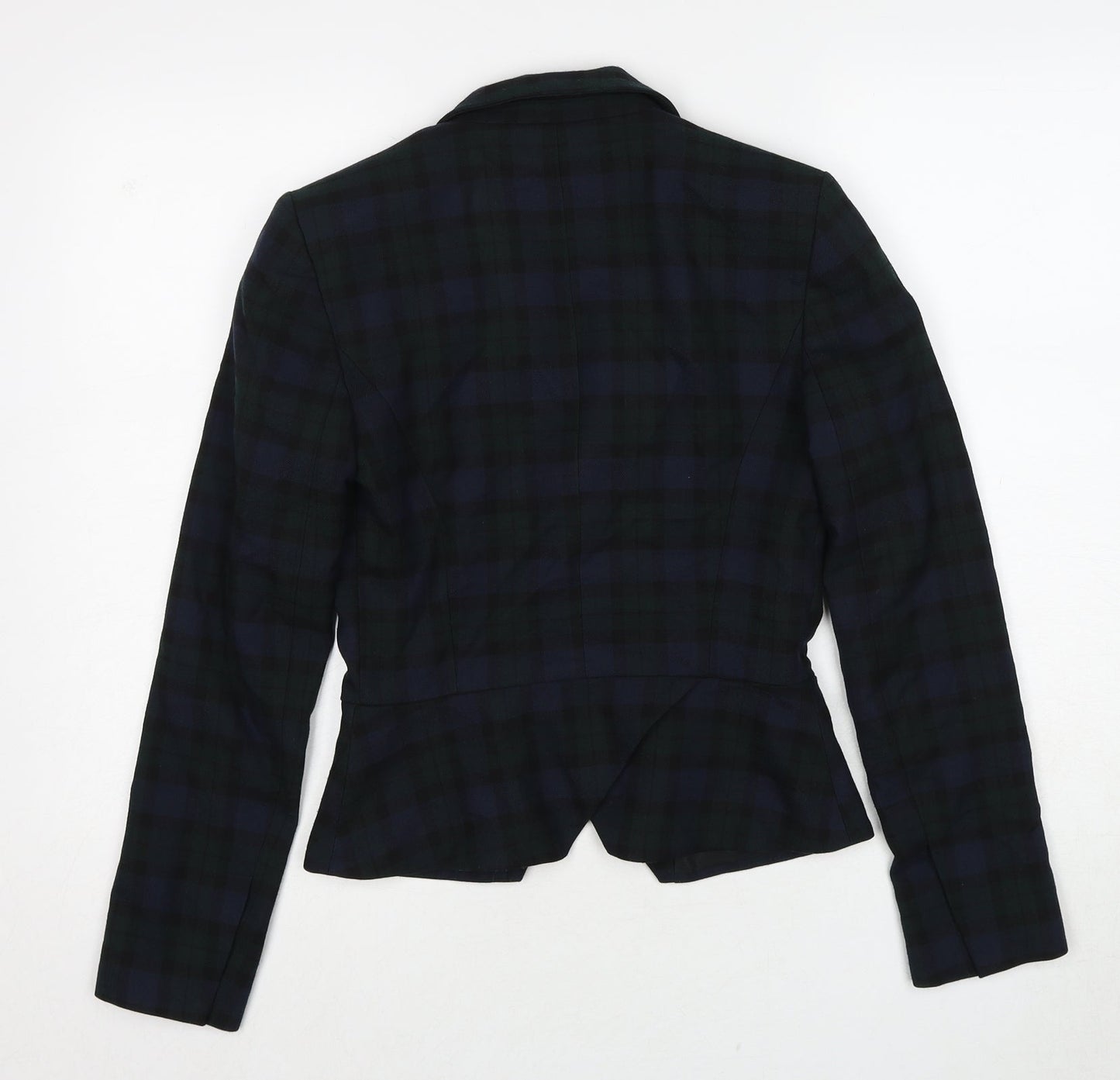 Zara Womens Green Plaid Polyacrylate Fibre Jacket Blazer Size XS