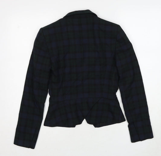 Zara Womens Green Plaid Polyacrylate Fibre Jacket Blazer Size XS