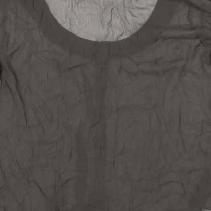 Cote Femme Womens Brown Polyester Basic Button-Up Size 20 Round Neck