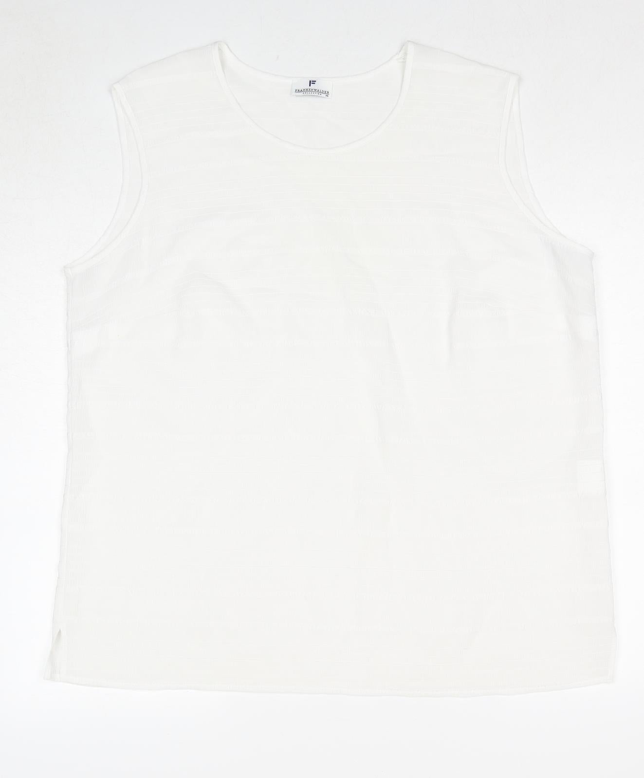 Frankenwälder Womens White Polyester Basic Tank Size 18 Round Neck