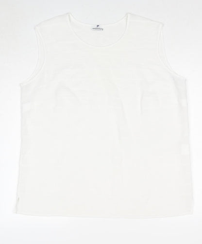 Frankenwälder Womens White Polyester Basic Tank Size 18 Round Neck