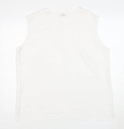 Frankenwälder Womens White Polyester Basic Tank Size 18 Round Neck