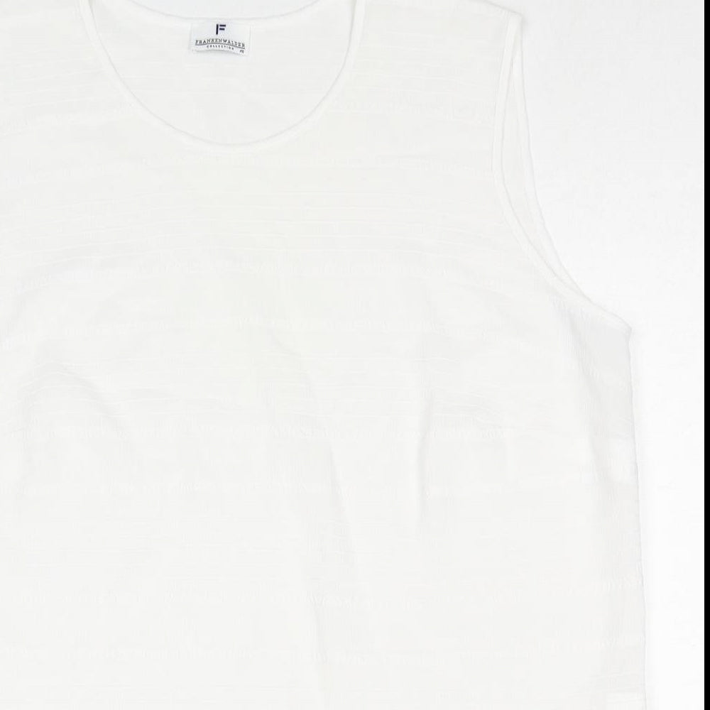 Frankenwälder Womens White Polyester Basic Tank Size 18 Round Neck