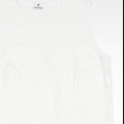 Frankenwälder Womens White Polyester Basic Tank Size 18 Round Neck