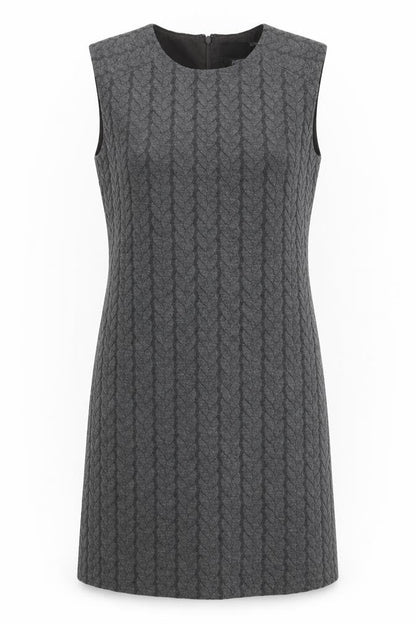 Cynthia Rowley Womens Grey Polyester Shift Size L Round Neck Zip - Textured