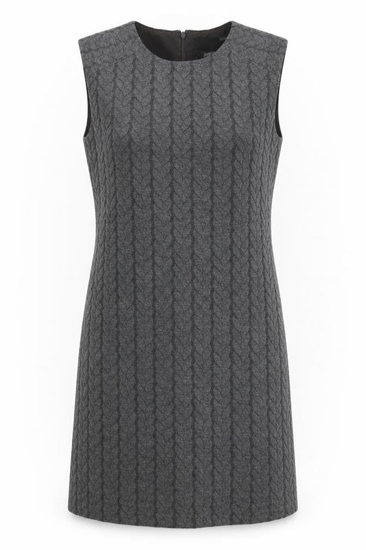 Cynthia Rowley Womens Grey Polyester Shift Size L Round Neck Zip - Textured