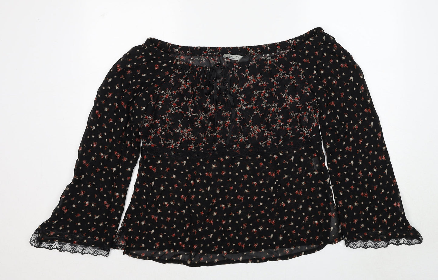 Womens UK Size 14 Style Black Basic Blouse