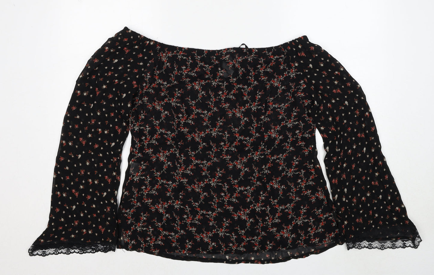 Womens UK Size 14 Style Black Basic Blouse