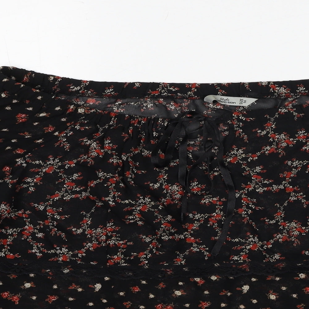 Womens UK Size 14 Style Black Basic Blouse