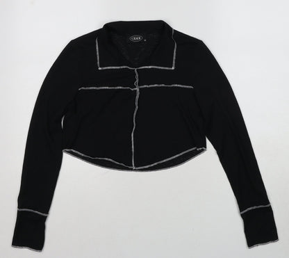 Womens UK Size M Cider Black Cropped Blouse