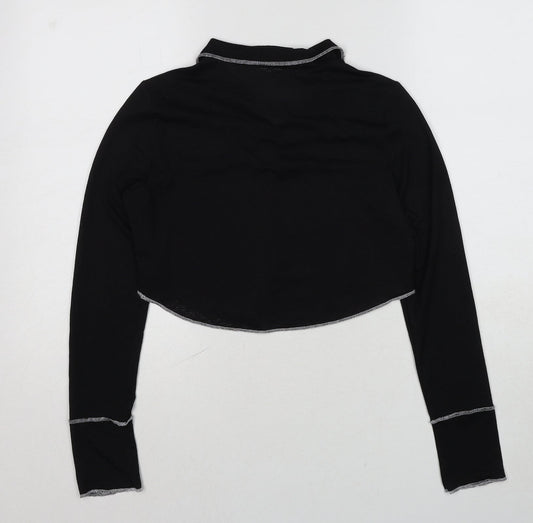 Womens UK Size M Cider Black Cropped Blouse