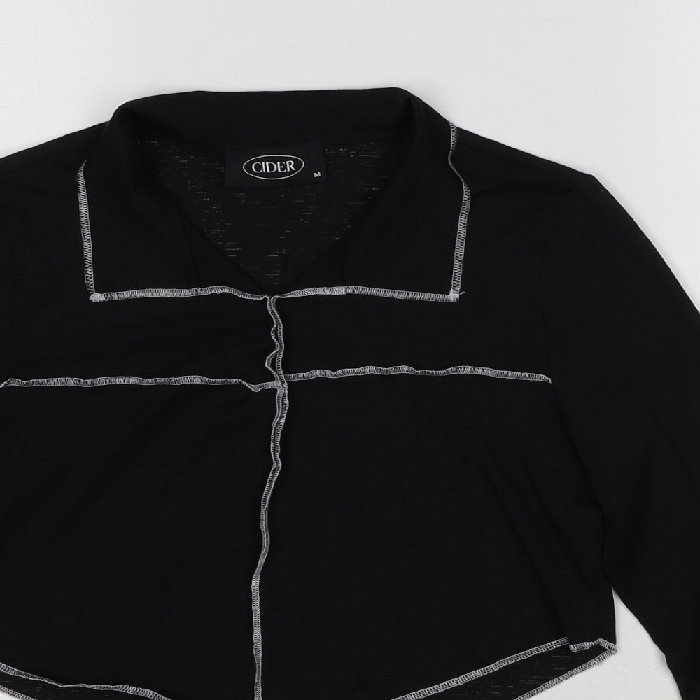 Womens UK Size M Cider Black Cropped Blouse