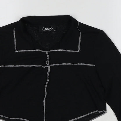 Womens UK Size M Cider Black Cropped Blouse