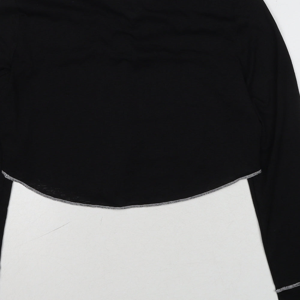 Womens UK Size M Cider Black Cropped Blouse