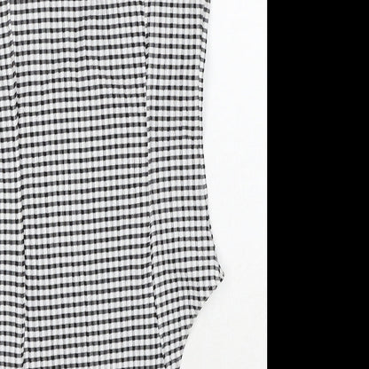 H&M Womens Black Check Polyester Bodysuit One-Piece Size S Snap