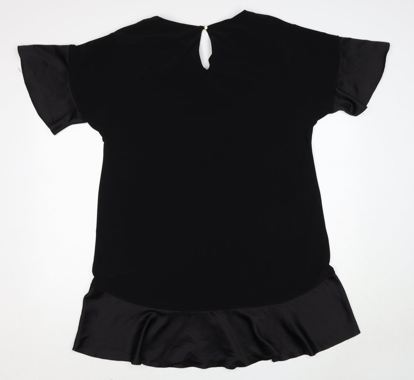 River Island Womens Black Polyester Trapeze & Swing Size M V-Neck Button