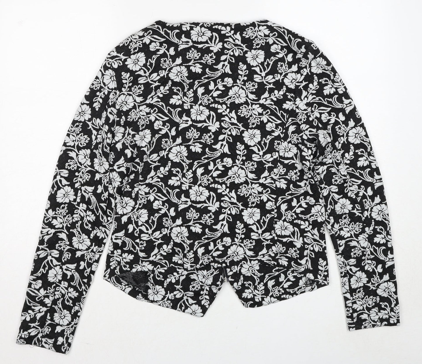 Intown Womens Black Geometric Jacket Size 12 Zip