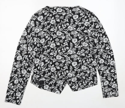 Intown Womens Black Geometric Jacket Size 12 Zip