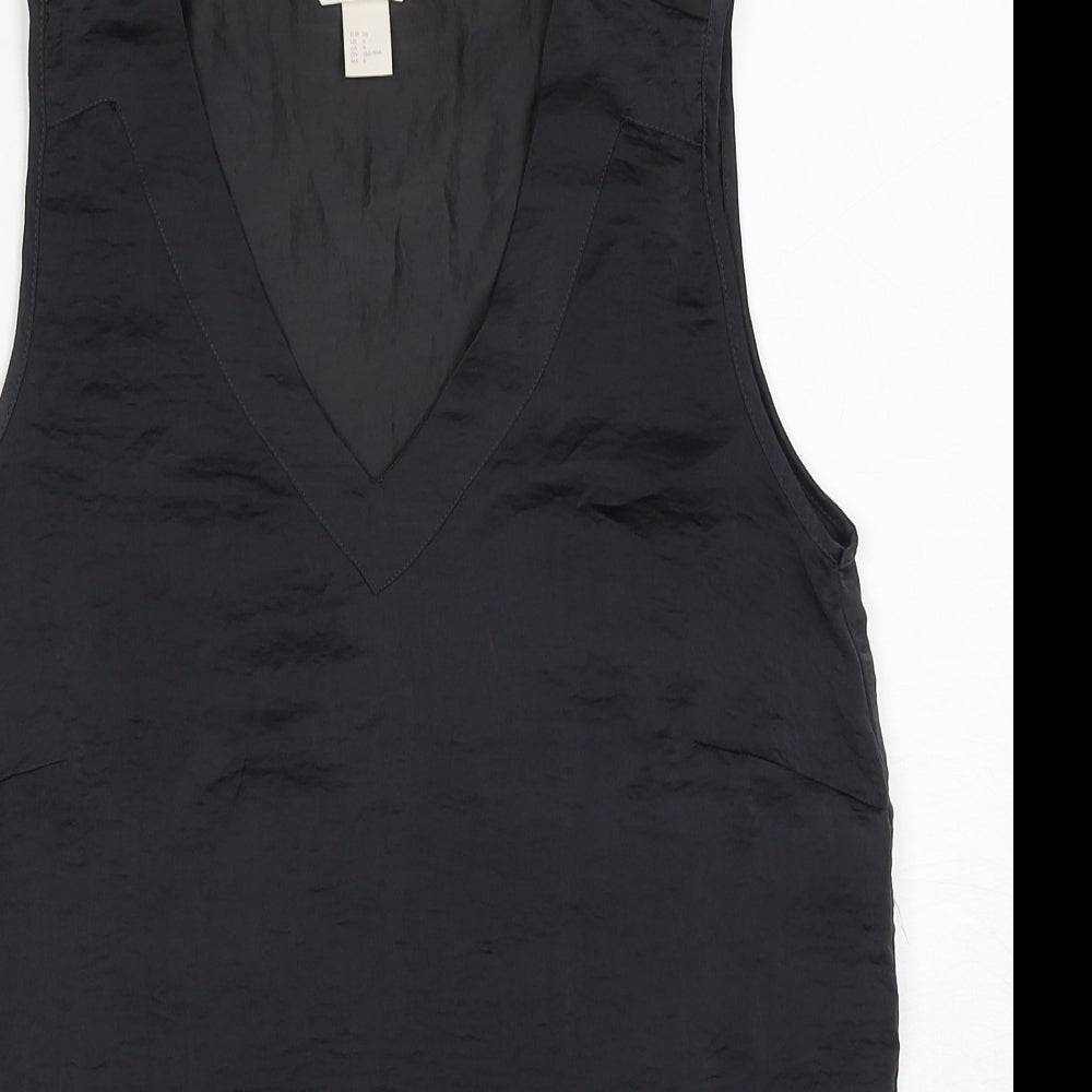 Womens UK Size 8 H&M Grey Basic Tank