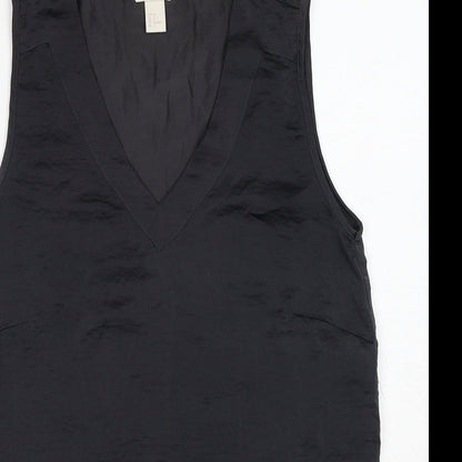 Womens UK Size 8 H&M Grey Basic Tank