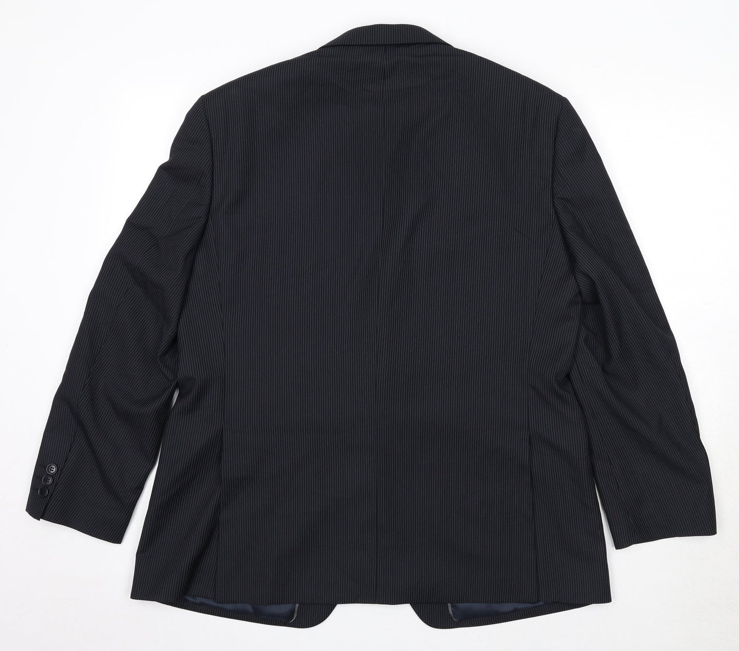 Autograph Mens Blue Striped Polyester Jacket Suit Jacket Size 42 Regular