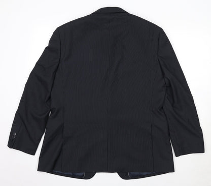 Autograph Mens Blue Striped Polyester Jacket Suit Jacket Size 42 Regular