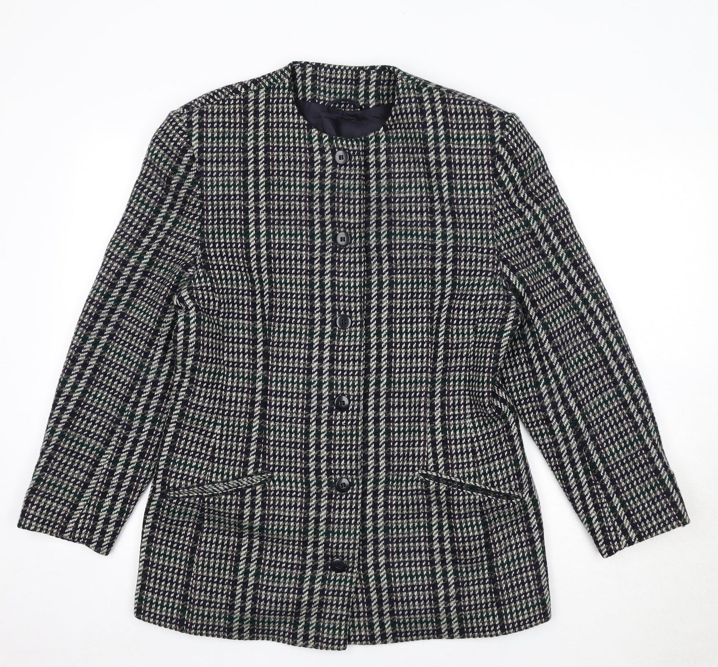 St Michael Womens Multicoloured Geometric Jacket Size 14 Button