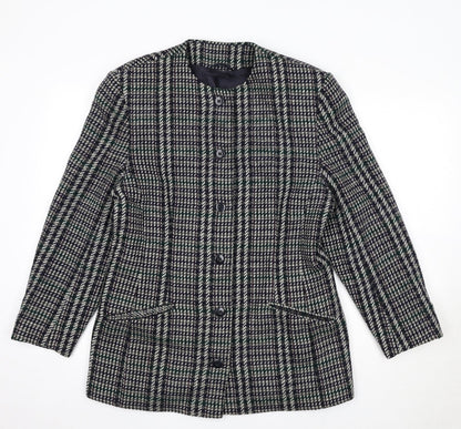 St Michael Womens Multicoloured Geometric Jacket Size 14 Button