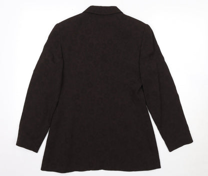 Precis Petite Womens Brown Floral Acetate Jacket Suit Jacket Size 10