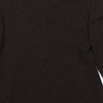 Precis Petite Womens Brown Floral Acetate Jacket Suit Jacket Size 10