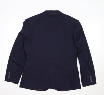 ASOS Mens Blue Polyester Jacket Suit Jacket Size 40 Regular