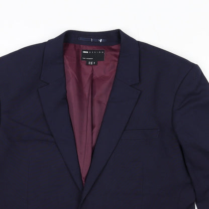 ASOS Mens Blue Polyester Jacket Suit Jacket Size 40 Regular
