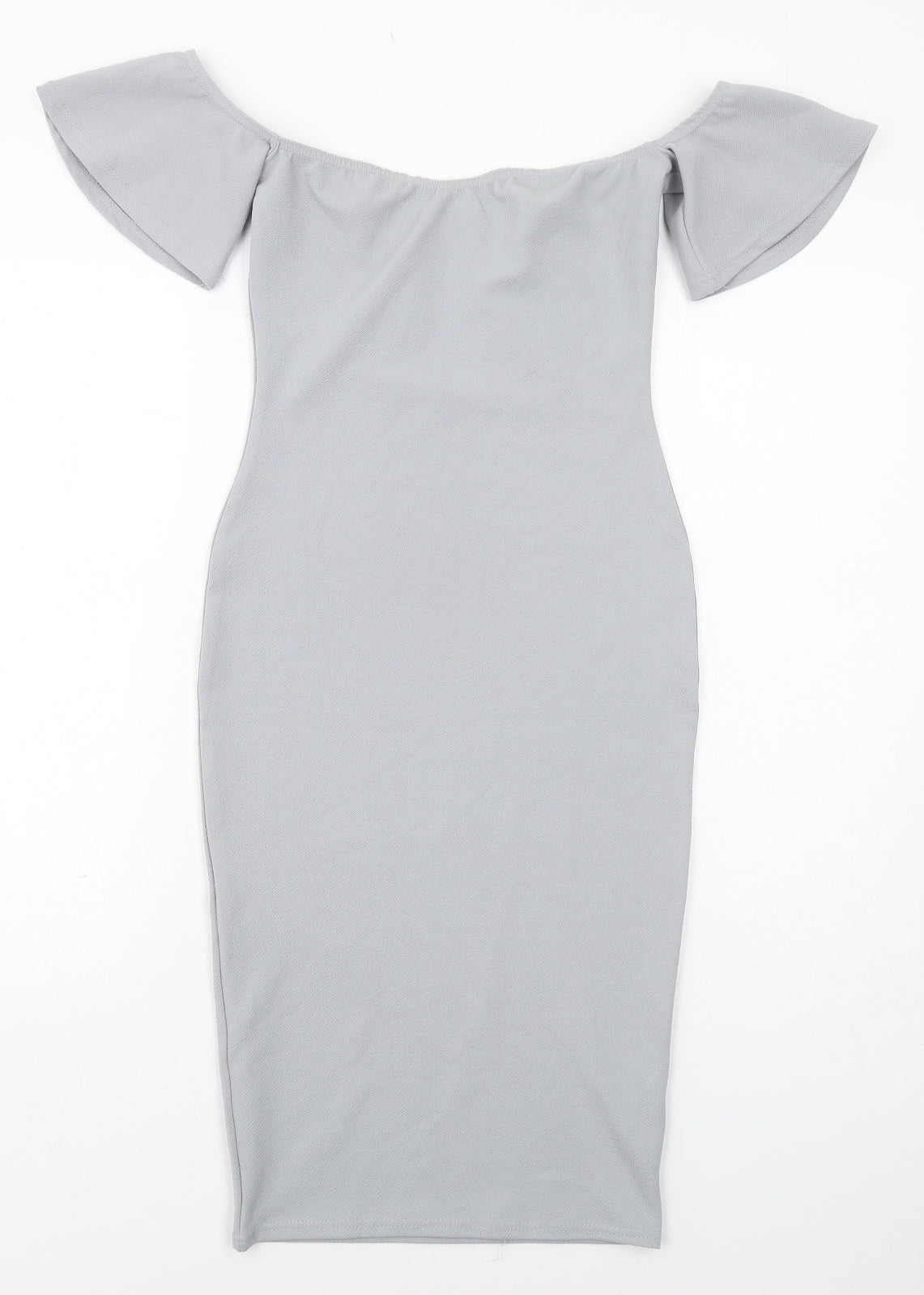 Missguided Womens Grey Polyester Bodycon Size 8 Round Neck Pullover