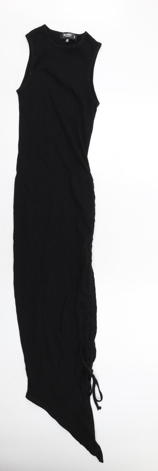 Missguided Womens Black Cotton Maxi Size 4 Round Neck Pullover
