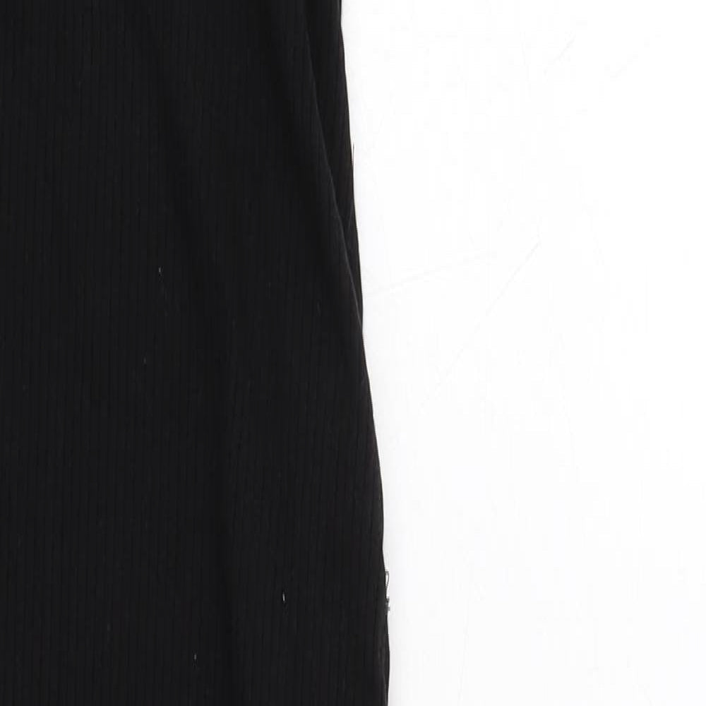 Missguided Womens Black Cotton Maxi Size 4 Round Neck Pullover