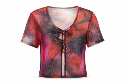 Womens UK Size 8 PRETTYLITTLETHING Multicoloured Basic T-Shirt