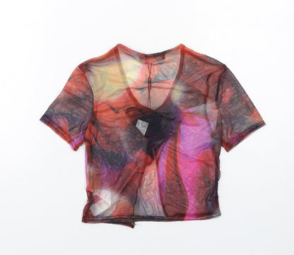 Womens UK Size 8 PRETTYLITTLETHING Multicoloured Basic T-Shirt