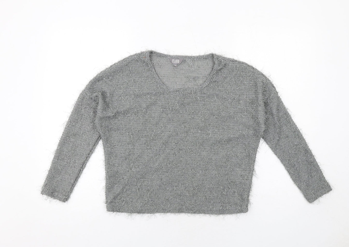 Womens UK Size XS Fluid Grey Pullover Jumper