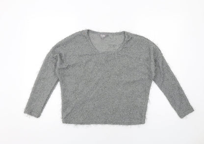 Womens UK Size XS Fluid Grey Pullover Jumper