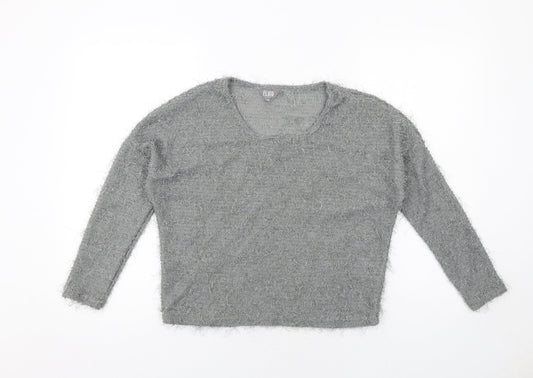 Womens UK Size XS Fluid Grey Pullover Jumper