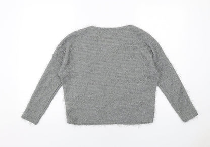 Womens UK Size XS Fluid Grey Pullover Jumper