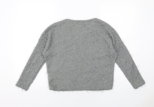 Womens UK Size XS Fluid Grey Pullover Jumper