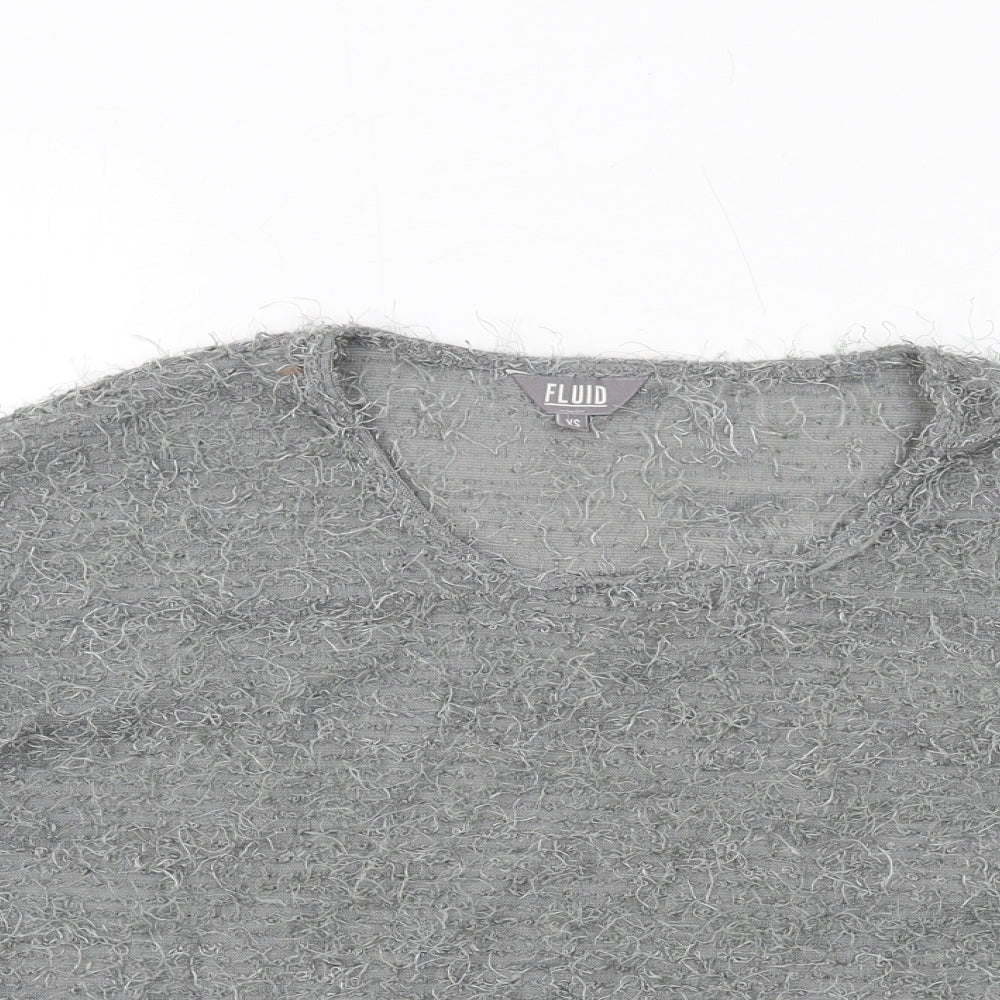 Womens UK Size XS Fluid Grey Pullover Jumper
