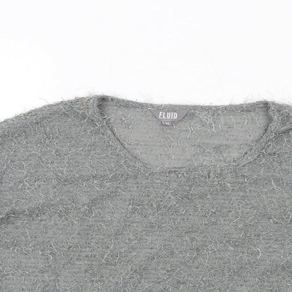 Womens UK Size XS Fluid Grey Pullover Jumper