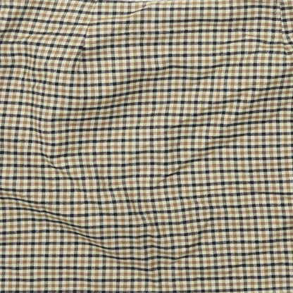 Cotton On Womens Beige Plaid Polyester A-Line Skirt Size M Zip