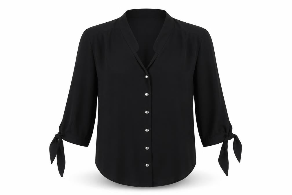 Womens UK Size 10 Dorothy Perkins Black Basic Button-Up