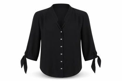 Womens UK Size 10 Dorothy Perkins Black Basic Button-Up